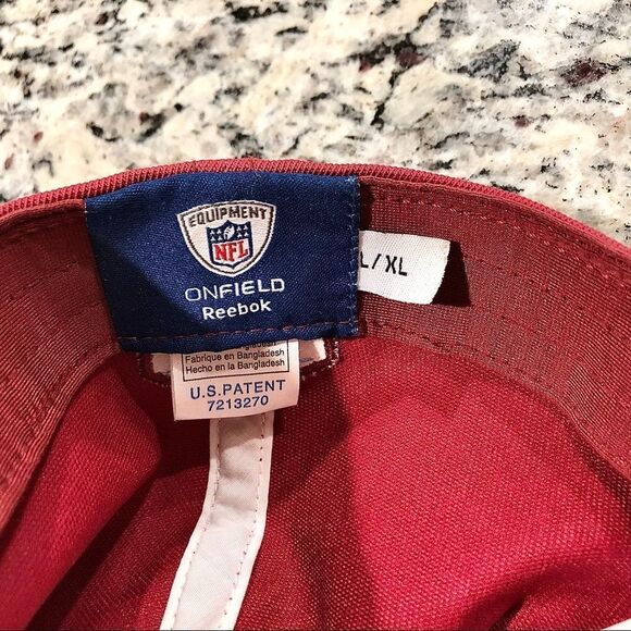 REEBOK Washington Redskins On Field Equipment NFL Football L/XL White Red Rare - Picture 6 of 6